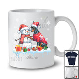 Personalized Custom Name Dobermanns Build Snowman; Lovely Snow Santa Dobermanns; Family T-Shirt
