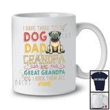 Personalized Custom Name Dog Dad Great Grandpa, Vintage Father's Day Pug, Family T-Shirt