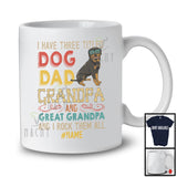 Personalized Custom Name Dog Dad Great Grandpa, Vintage Father's Day Rottweiler, Family T-Shirt