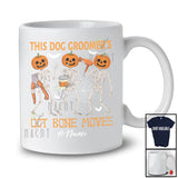 Personalized Custom Name Dog Groomer's Got Bone Moves; Joyful Halloween Pumpkin Skeletons T-Shirt