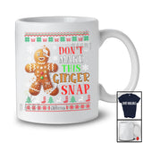 Personalized Custom Name Don't Make This Ginger Snap; Fantastic Christmas Sweater Gingerbread Break T-Shirt