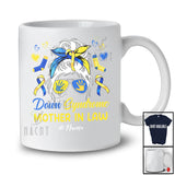 Personalized Custom Name Down Syndrome Mother in law; Lovely Mother's Day Messy Bun Hair T-Shirt