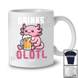 Personalized Custom Name Drink Alotl; Adorable Drinks Axolotl Nerd Lover; Girls Women Family T-Shirt