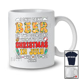 Personalized Custom Name Drink Beer On Two Occasions; Joyful Christmas In July Drinking T-Shirt
