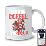 Personalized Custom Name Drink Coffee For Four; Adorable Christmas Coffee Pregnancy; Family T-Shirt