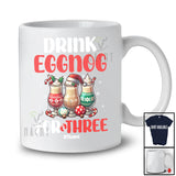 Personalized Custom Name Drink Eggnog For Three; Adorable Christmas Eggnog Pregnancy; Family T-Shirt