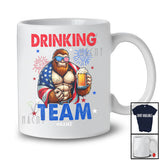 Personalized Custom Name Drinking Team; Humorous 4th Of July Bigfoot Drunker Beer; Patriotic T-Shirt