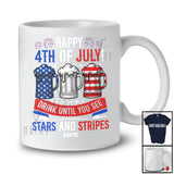 Personalized Custom Name Drinking Until I See Stars Stripes; Amusing 4th Of July Drunker Beer T-Shirt