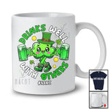 Personalized Custom Name Drinks Well With Others; Joyful St. Patrick's Day Shamrock Drinking Beer T-Shirt