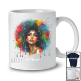 Personalized Custom Name Dripping Black Afro Woman; Lovely Juneteenth African American T-Shirt