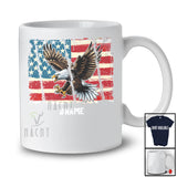 Personalized Custom Name Eagle Vintage American Flag; Proud 4th of July Eagle Patriotic T-Shirt