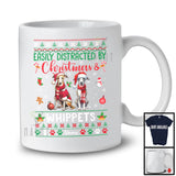 Personalized Custom Name Easily Distracted By Christmas Whippets; Lovely Sweater Santa Dog T-Shirt