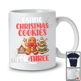 Personalized Custom Name Eating Christmas Cookies For Three; Adorable X-mas Gingerbread Pregnancy T-Shirt