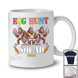 Personalized Custom Name Egg Hunt Squad; Joyful Easter Three Bigfoot Bunnies With Easter Basket Egg T-Shirt