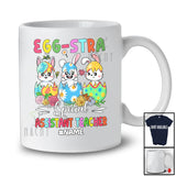 Personalized Custom Name Egg-Stra Special Assistant Teacher; Amazing Easter Extra Three Bunnies In Eggs T-Shirt