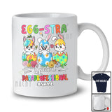Personalized Custom Name Egg-Stra Special Paraprofessional; Amazing Easter Extra Three Bunnies In Eggs T-Shirt