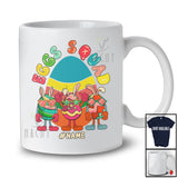 Personalized Custom Name Eggs Squad; Adorable Easter Three Bunny Eggs Sunglasses; Retro T-Shirt