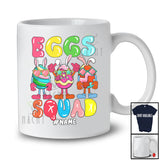 Personalized Custom Name Eggs Squad; Adorable Easter Three Bunny Eggs Sunglasses T-Shirt