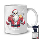 Personalized Custom Name Electrician Santa, Joyful Christmas Santa Snowing, Careers Group T-Shirt