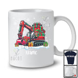 Personalized Custom Name Elf Driving Excavator, Adorable Christmas ELF Driver, X-mas Team T-Shirt