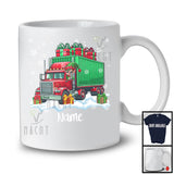 Personalized Custom Name Elf Driving Truck, Adorable Christmas ELF Driver, X-mas Team T-Shirt