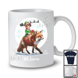 Personalized Custom Name Elf Riding Fox, Joyful Christmas Moon Snow Fox, X-mas Team T-Shirt