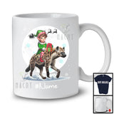 Personalized Custom Name Elf Riding Hyena, Joyful Christmas Moon Snow Hyena, X-mas Team T-Shirt