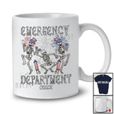Personalized Custom Name Emergency Department; Amusing 4th of July 3 Skeletons Nurse T-Shirt