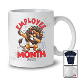 Personalized Custom Name Employee Of The Month; Joyful Dabbing Lion Men Boy Family T-Shirt