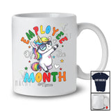 Personalized Custom Name Employee Of The Month; Joyful Dabbing Unicorn Women Girl Family T-Shirt