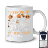 Personalized Custom Name Engineer's Got Bone Moves; Joyful Halloween Pumpkin Skeletons T-Shirt