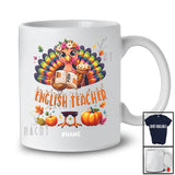 Personalized Custom Name English Teacher; Lovely Thanksgiving Turkey Pie Book Education Jobs T-Shirt