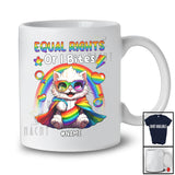 Personalized Custom Name Equal Rights or I Bites; Lovely LGBTQ Pride Cat; Ally Gay Feminist T-Shirt