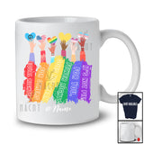Personalized Custom Name Equal Rights; Proud LGBTQ Month Pride Hands Hearts; Gay Rainbow T-Shirt