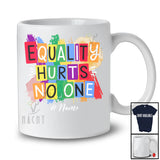 Personalized Custom Name Equality Hurts No One; Proud LGBTQ Colorful Rainbow; Gay Pride T-Shirt