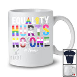 Personalized Custom Name Equality Hurts No One; Proud LGBTQ Strong Hand Rainbow; Gay Pride T-Shirt