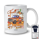 Personalized Custom Name Fall Is My 2nd Favorite F-Word; Joyful Thanksgiving Cat Pickup T-Shirt