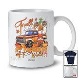 Personalized Custom Name Fall Is My 2nd Favorite F-Word; Joyful Thanksgiving Llama Pickup T-Shirt