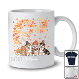Personalized Custom Name Fall Tree Corgi Owner; Lovely Thanksgiving Fall Tree Pumpkin Family T-Shirt