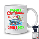 Personalized Custom Name Family Christmas Cruise 2024; Merry X-mas Lights Santa Boat Trip T-Shirt