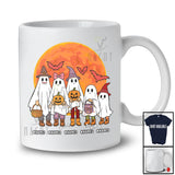 Personalized Custom Name Family Cosplay Boo Ghost; Joyful Halloween Costume Ghost Moon T-Shirt