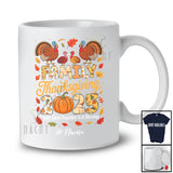 Personalized Custom Name Family Thanksgiving 2025 Time Spent Together; Lovely Turkey Fall Leaf T-Shirt