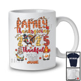 Personalized Custom Name Family Thanksgiving 2025; Thankful Plaid Dabbing Turkey Gnomes T-Shirt