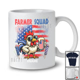 Personalized Custom Name Farmer Squad; Proud 4th Of July Chicken Drinking Beer; Drunker Patriotic T-Shirt
