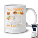 Personalized Custom Name Farmer's Got Bone Moves; Joyful Halloween Pumpkin Skeletons T-Shirt
