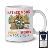 Personalized Custom Name Father And Son Camping Buddies, Vintage Father's Day Family T-Shirt