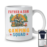 Personalized Custom Name Father And Son Camping Squad, Vintage Father's Day Family T-Shirt