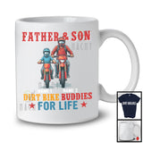 Personalized Custom Name Father And Son Dirt Bike Buddies, Vintage Father's Day Biker Family T-Shirt