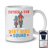Personalized Custom Name Father And Son Dirt Bike Squad, Vintage Father's Day Biker Family T-Shirt