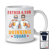 Personalized Custom Name Father And Son Drinking Squad, Vintage Father's Day Drunker Family T-Shirt